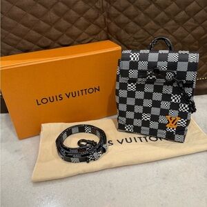 LOUIS VUITTON Damier Distorted Steamer XS Bag N60453